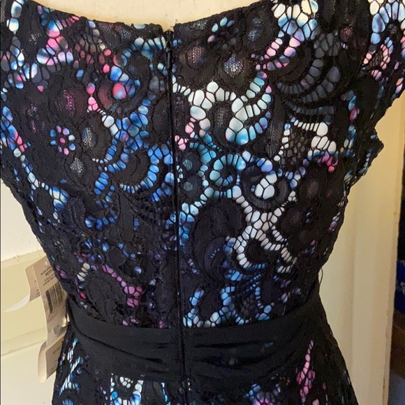Gorgeous cocktail dress with lace overlay.  SZ 6P - Picture 3 of 8